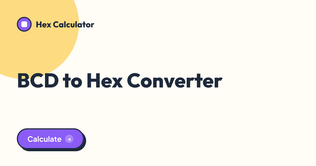 BCD to Hex Converter tool preview card from Hex Calculator
