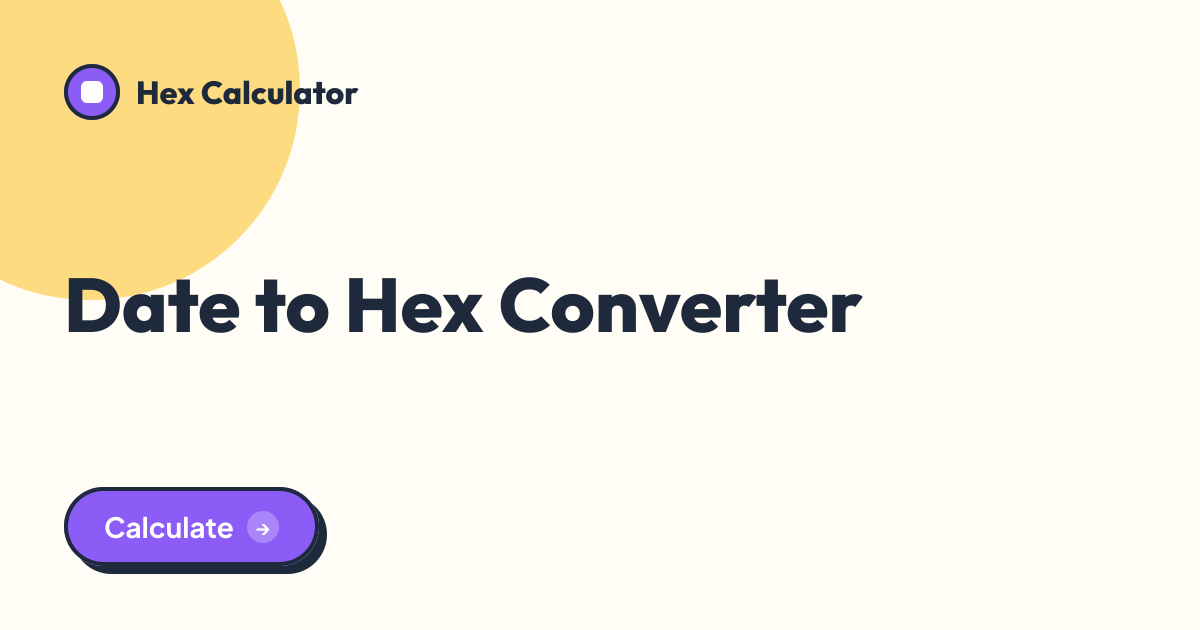 Date to Hex Converter tool preview card from Hex Calculator