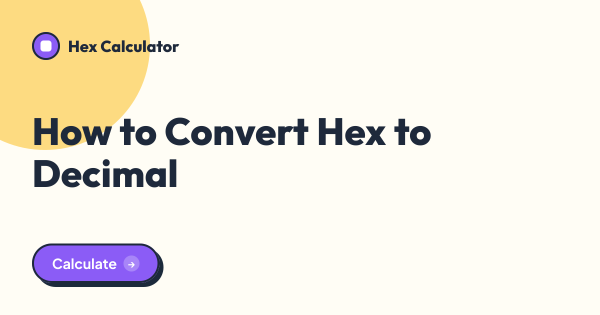 How to Convert Hex to Decimal tool preview card from Hex Calculator