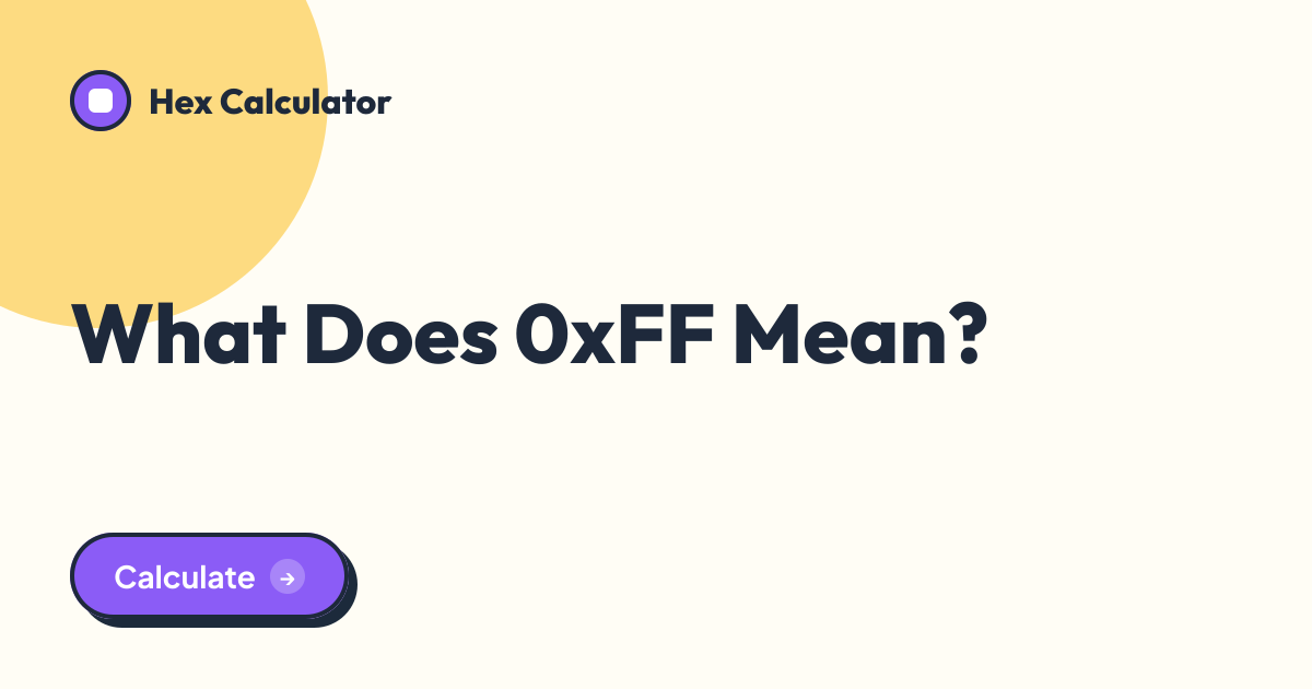 What Does 0xFF Mean? tool preview card from Hex Calculator