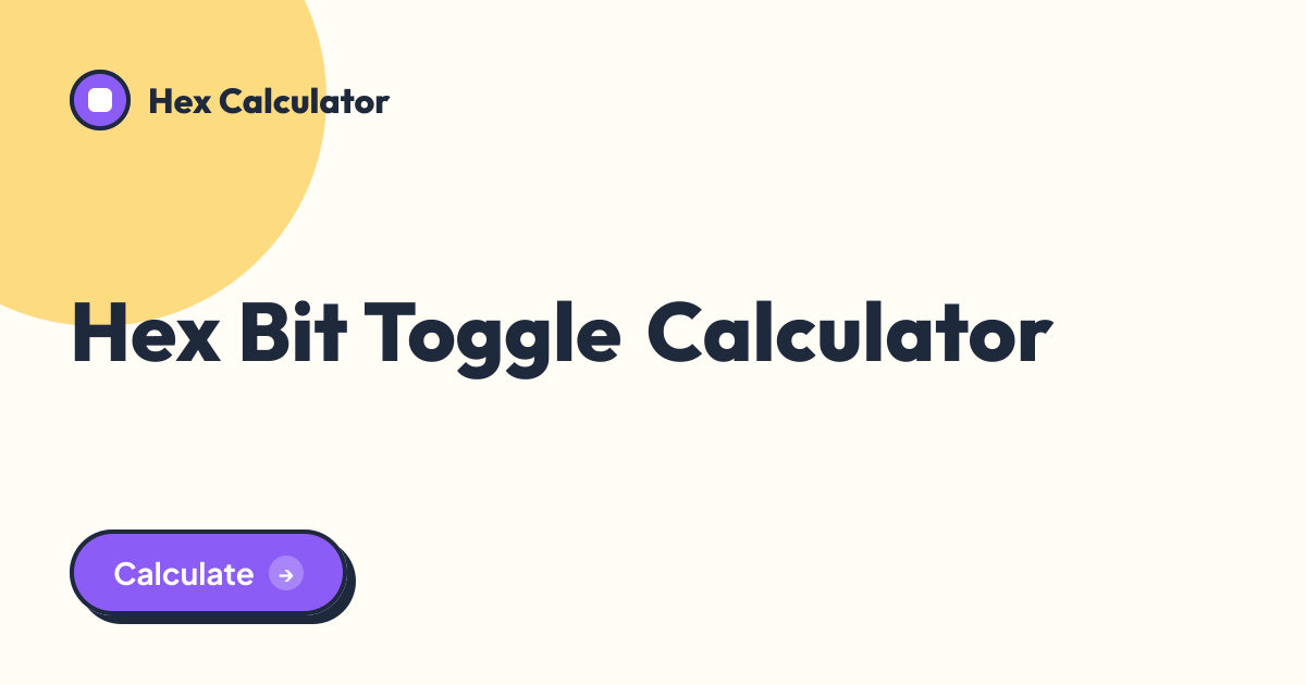 Hex Bit Toggle Calculator tool preview card from Hex Calculator
