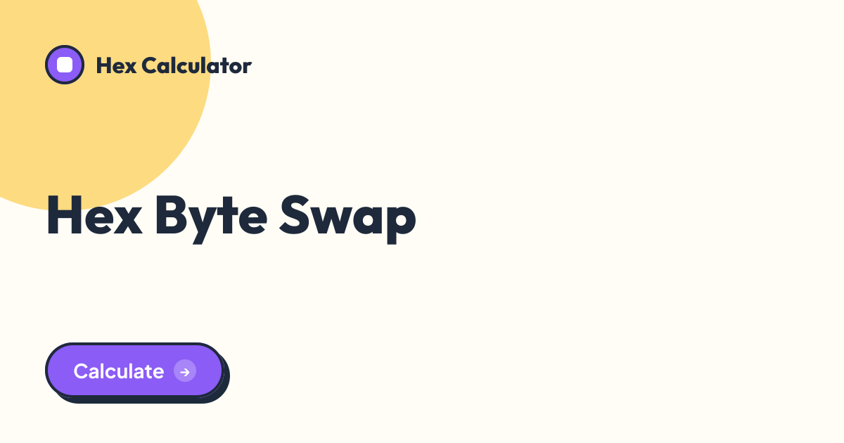 Hex Byte Swap tool preview card from Hex Calculator