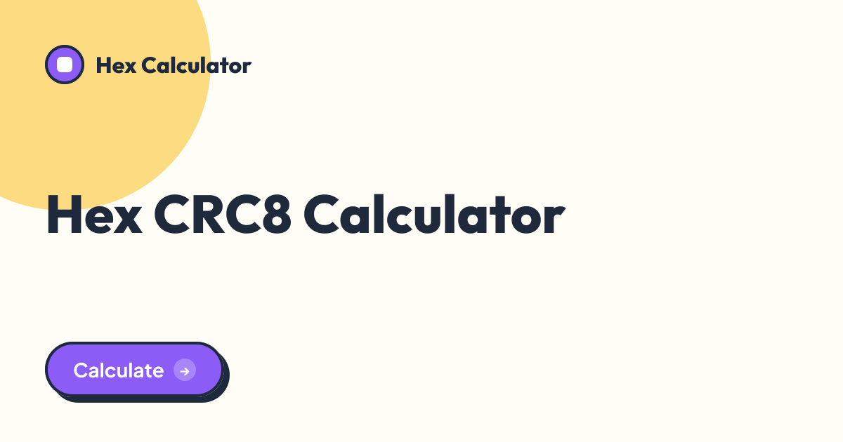 Hex CRC8 Calculator tool preview card from Hex Calculator