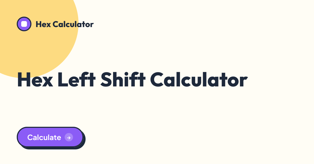 Hex Left Shift Calculator tool preview card from Hex Calculator