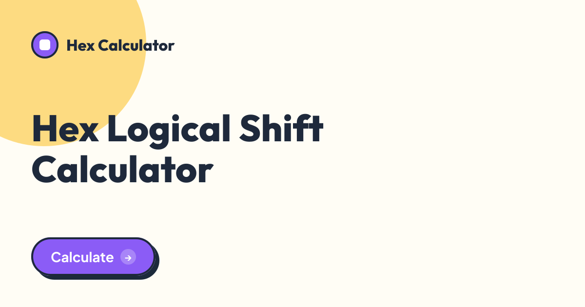 Hex Logical Shift Calculator tool preview card from Hex Calculator