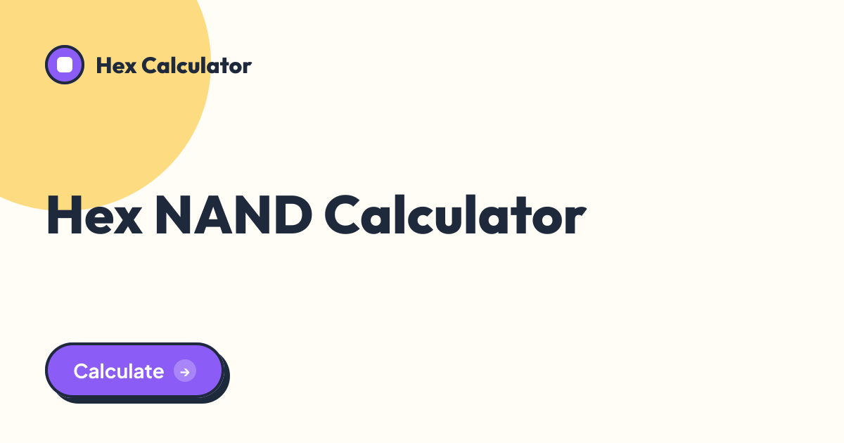Hex NAND Calculator tool preview card from Hex Calculator