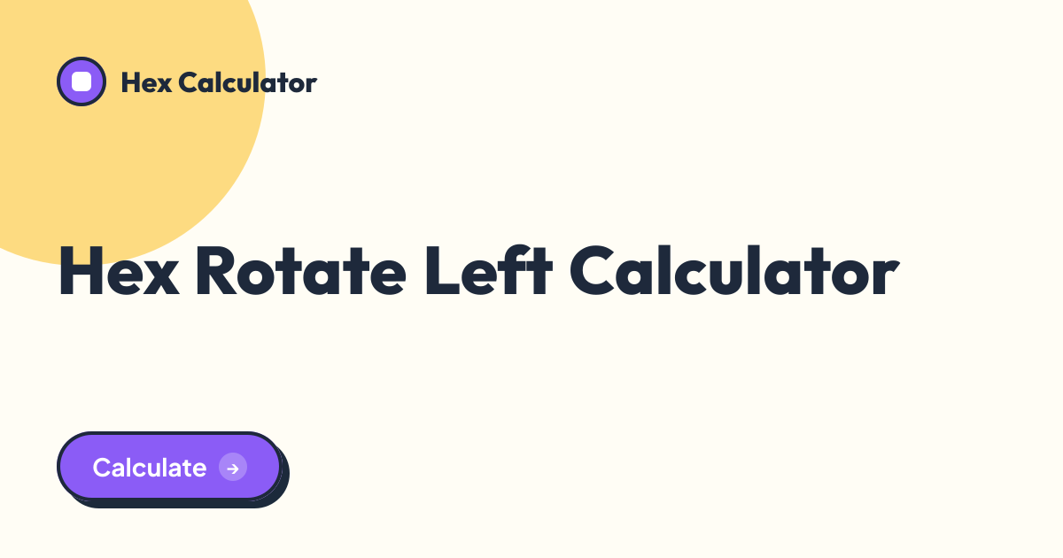 Hex Rotate Left Calculator tool preview card from Hex Calculator