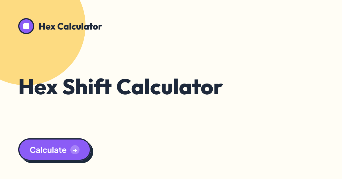 Hex Shift Calculator tool preview card from Hex Calculator