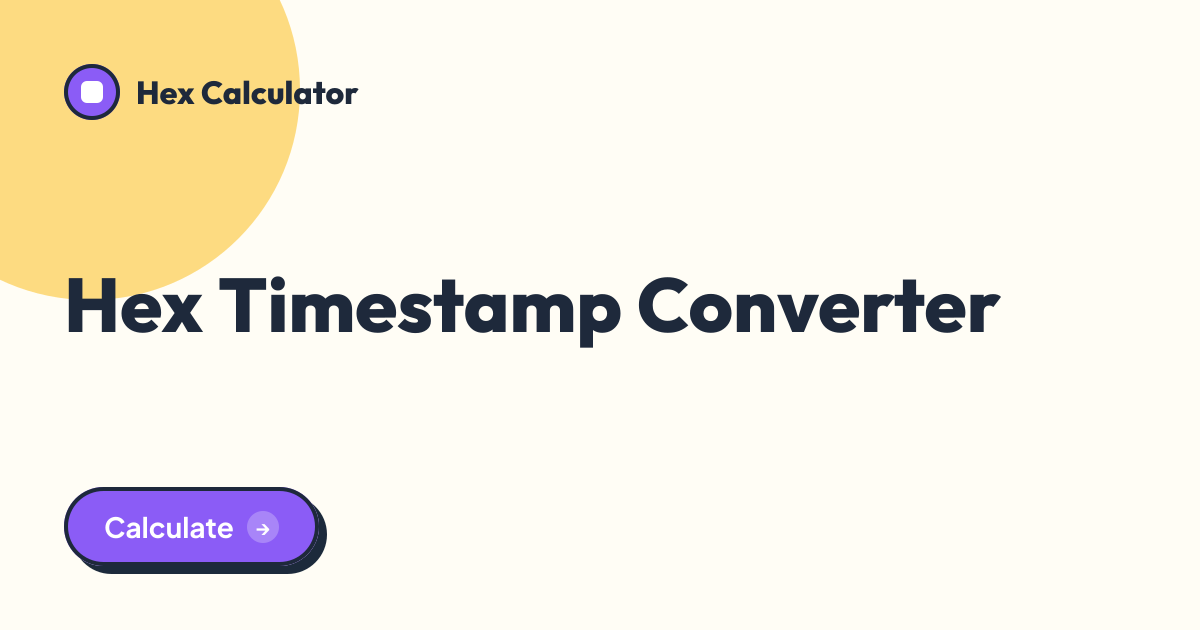 Hex Timestamp Converter tool preview card from Hex Calculator