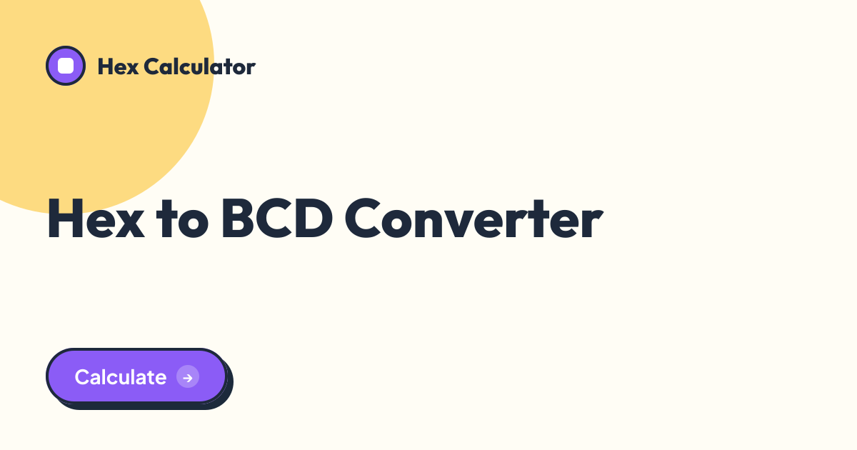 Hex to BCD Converter tool preview card from Hex Calculator