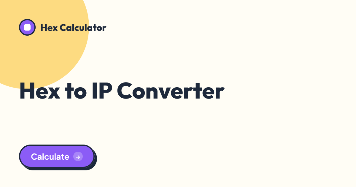 Hex to IP Converter tool preview card from Hex Calculator