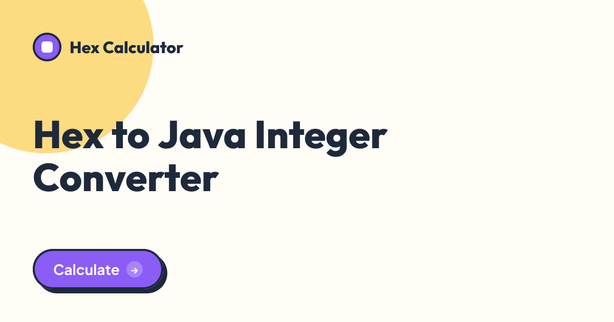 Hex to Java Integer Converter tool preview card from Hex Calculator