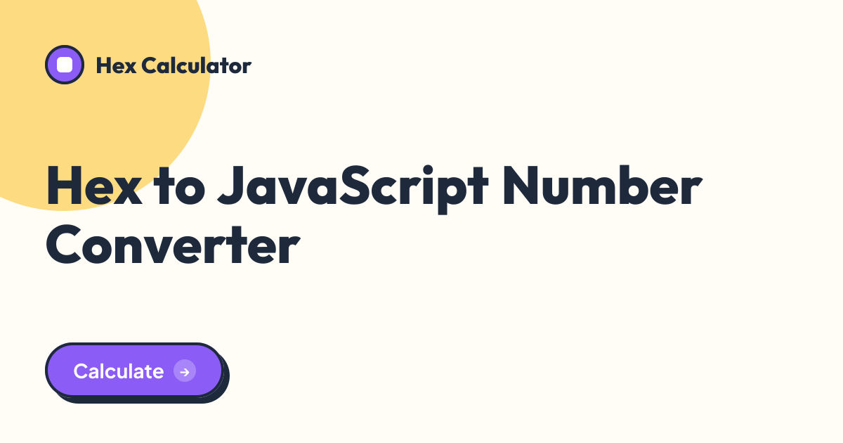 Hex to JavaScript Number Converter tool preview card from Hex Calculator
