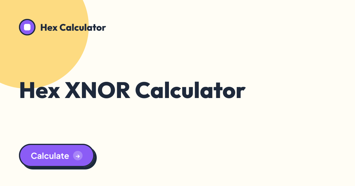 Hex XNOR Calculator tool preview card from Hex Calculator