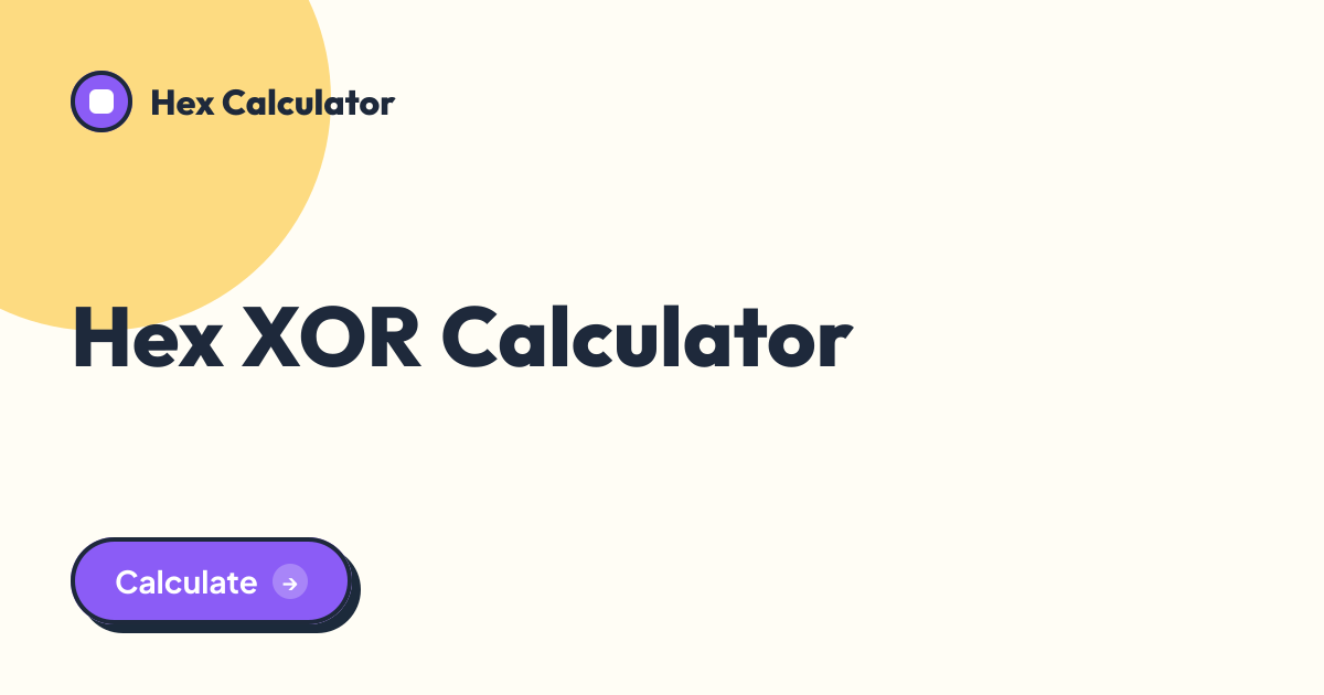 Hex XOR Calculator tool preview card from Hex Calculator