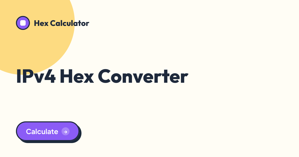 IPv4 Hex Converter tool preview card from Hex Calculator