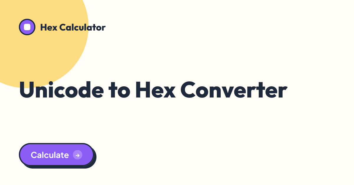 Unicode to Hex Converter tool preview card from Hex Calculator
